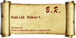 Babiák Róbert névjegykártya