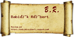 Babiák Róbert névjegykártya