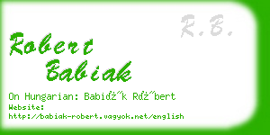 robert babiak business card